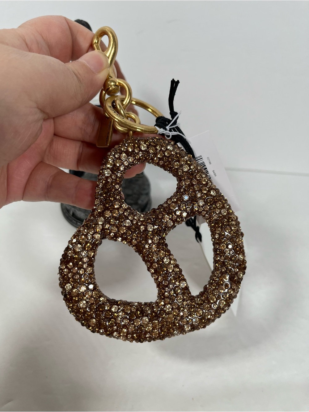 Coach Crystal Pretzel Bag Charm NWT